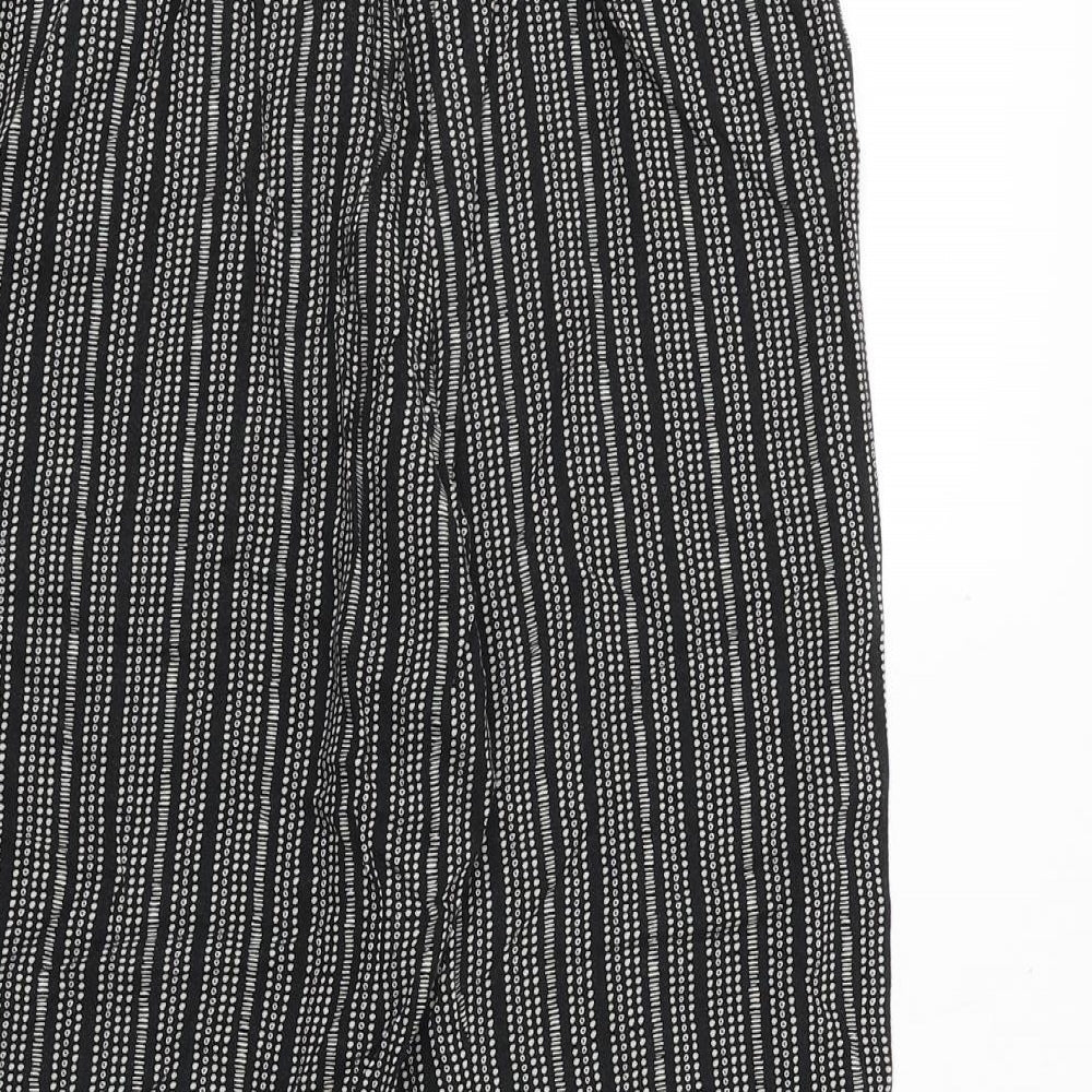 Maine Womens Black Geometric Viscose Trousers Size 10 Regular Tie