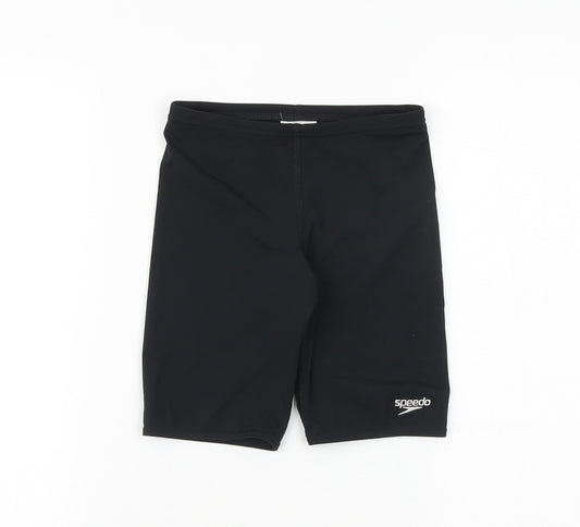 Speedo Girls Black Polyester Compression Shorts Size 8 Years Regular Tie
