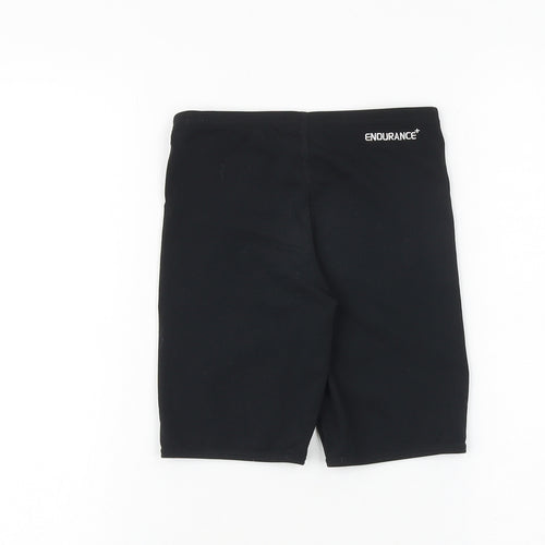 Speedo Girls Black Polyester Compression Shorts Size 8 Years Regular Tie