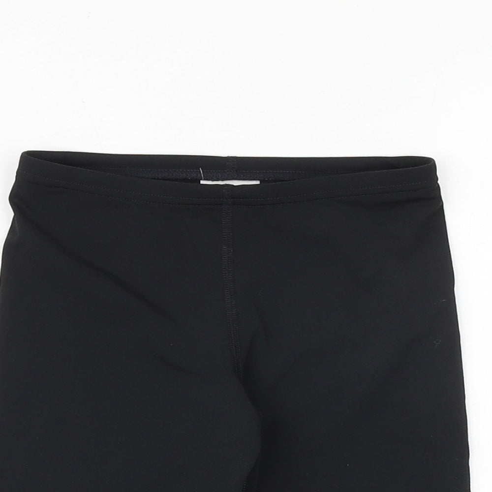 Speedo Girls Black Polyester Compression Shorts Size 8 Years Regular Tie