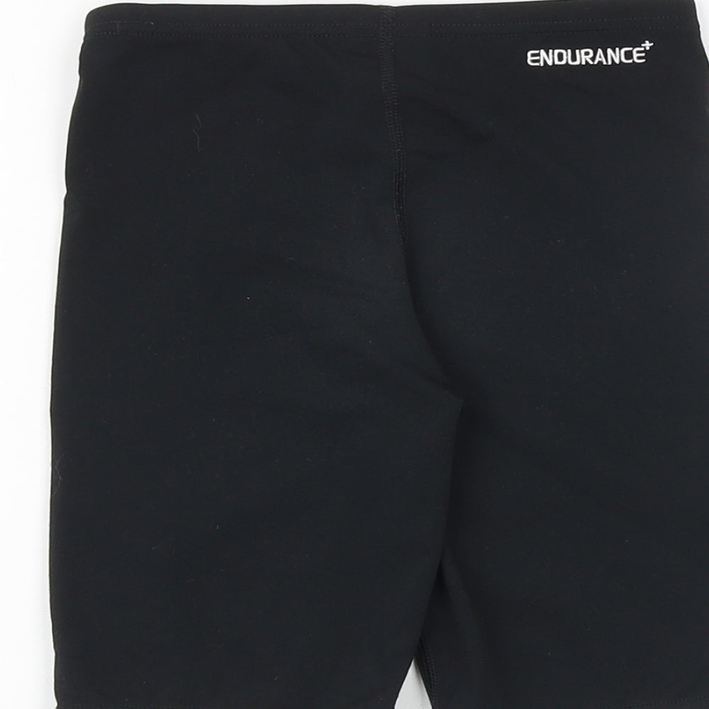 Speedo Girls Black Polyester Compression Shorts Size 8 Years Regular Tie