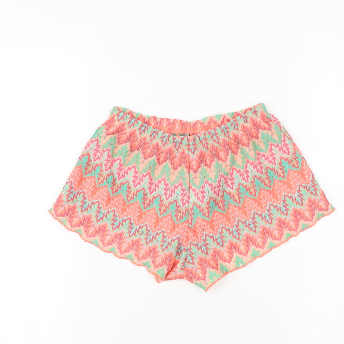 Primark Girls Multicoloured Geometric Polyester Sweat Shorts Size 7-8 Years Regular