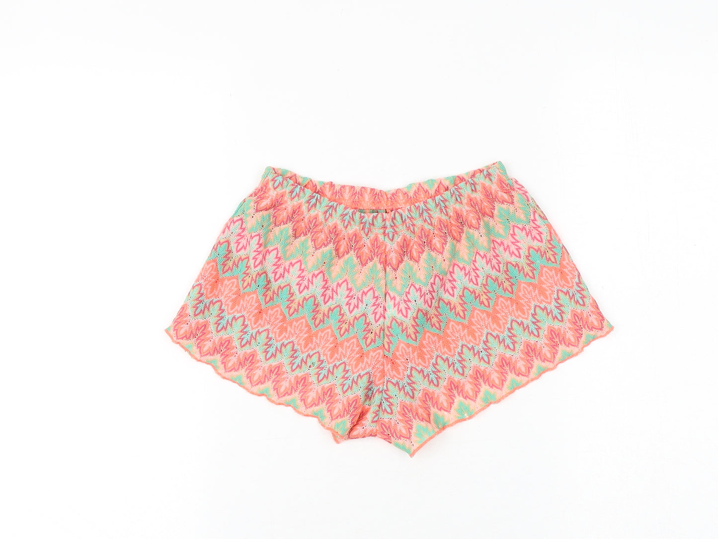 Primark Girls Multicoloured Geometric Polyester Sweat Shorts Size 7-8 Years Regular