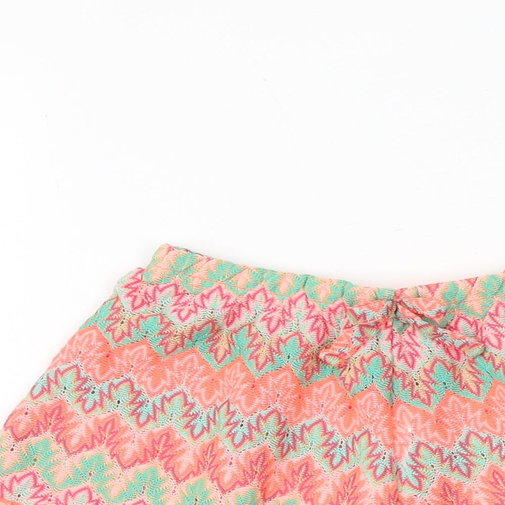 Primark Girls Multicoloured Geometric Polyester Sweat Shorts Size 7-8 Years Regular