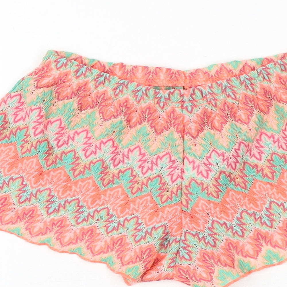 Primark Girls Multicoloured Geometric Polyester Sweat Shorts Size 7-8 Years Regular