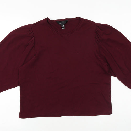 New Look Womens Purple 100% Cotton Basic T-Shirt Size 12 Round Neck