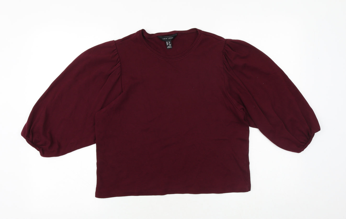 New Look Womens Purple 100% Cotton Basic T-Shirt Size 12 Round Neck