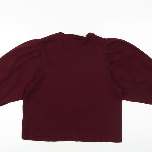New Look Womens Purple 100% Cotton Basic T-Shirt Size 12 Round Neck
