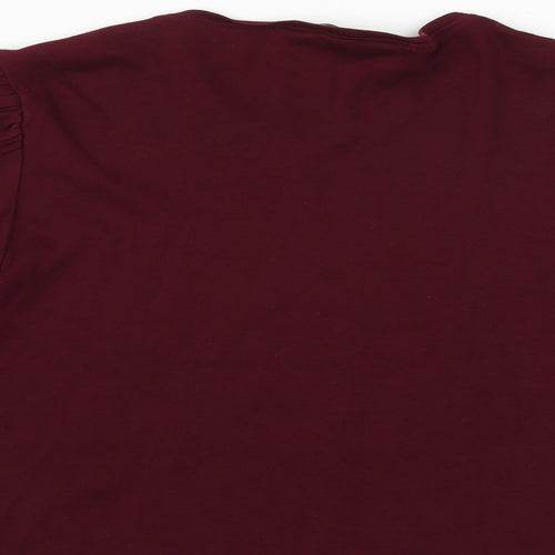 New Look Womens Purple 100% Cotton Basic T-Shirt Size 12 Round Neck
