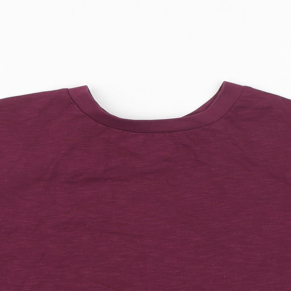 George Girls Purple 100% Cotton Basic T-Shirt Size 8-9 Years Round Neck Pullover