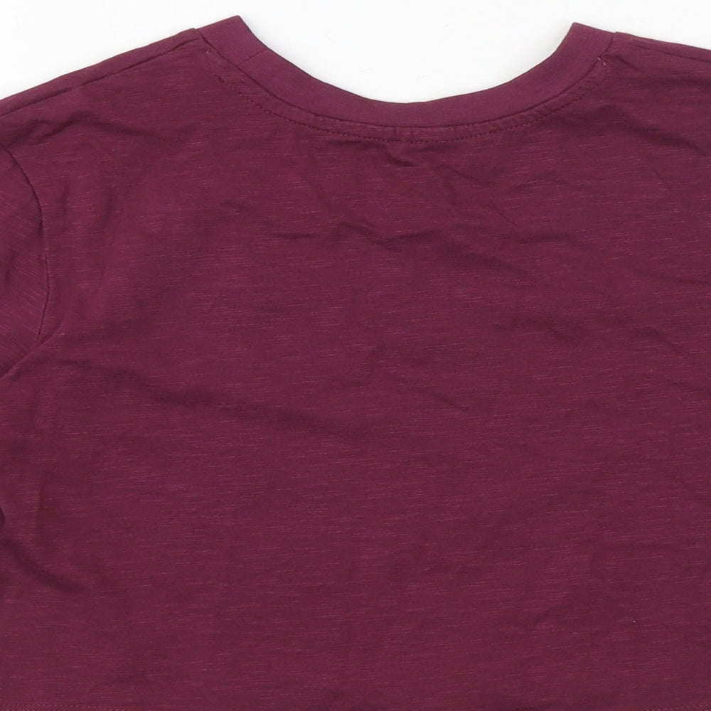 George Girls Purple 100% Cotton Basic T-Shirt Size 8-9 Years Round Neck Pullover