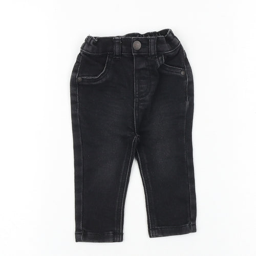 George Baby Black Cotton Capri Jeans Size 3-6 Months Zip