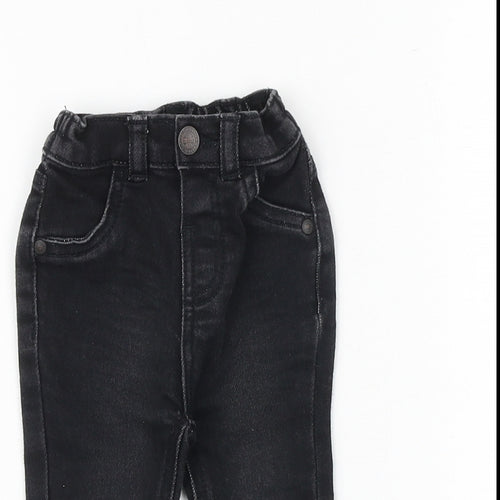 George Baby Black Cotton Capri Jeans Size 3-6 Months Zip