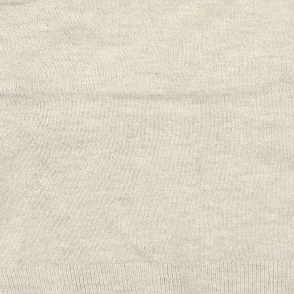 F&F Womens Beige Collared Acrylic Pullover Jumper Size 8