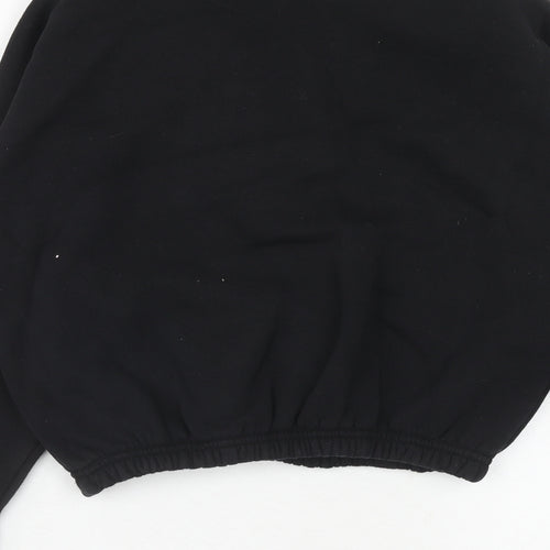 Select Womens Black Cotton Pullover Sweatshirt Size S Zip
