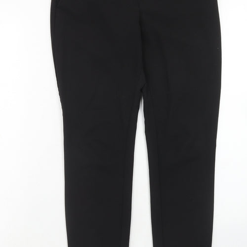 New Look Womens Black Polyester Chino Trousers Size 8 Regular Hook & Eye