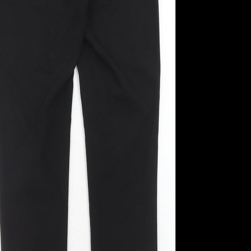 New Look Womens Black Polyester Chino Trousers Size 8 Regular Hook & Eye