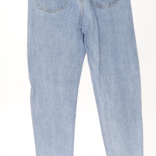 Preworn Womens Blue Cotton Mom Jeans Size 28 in Regular Zip