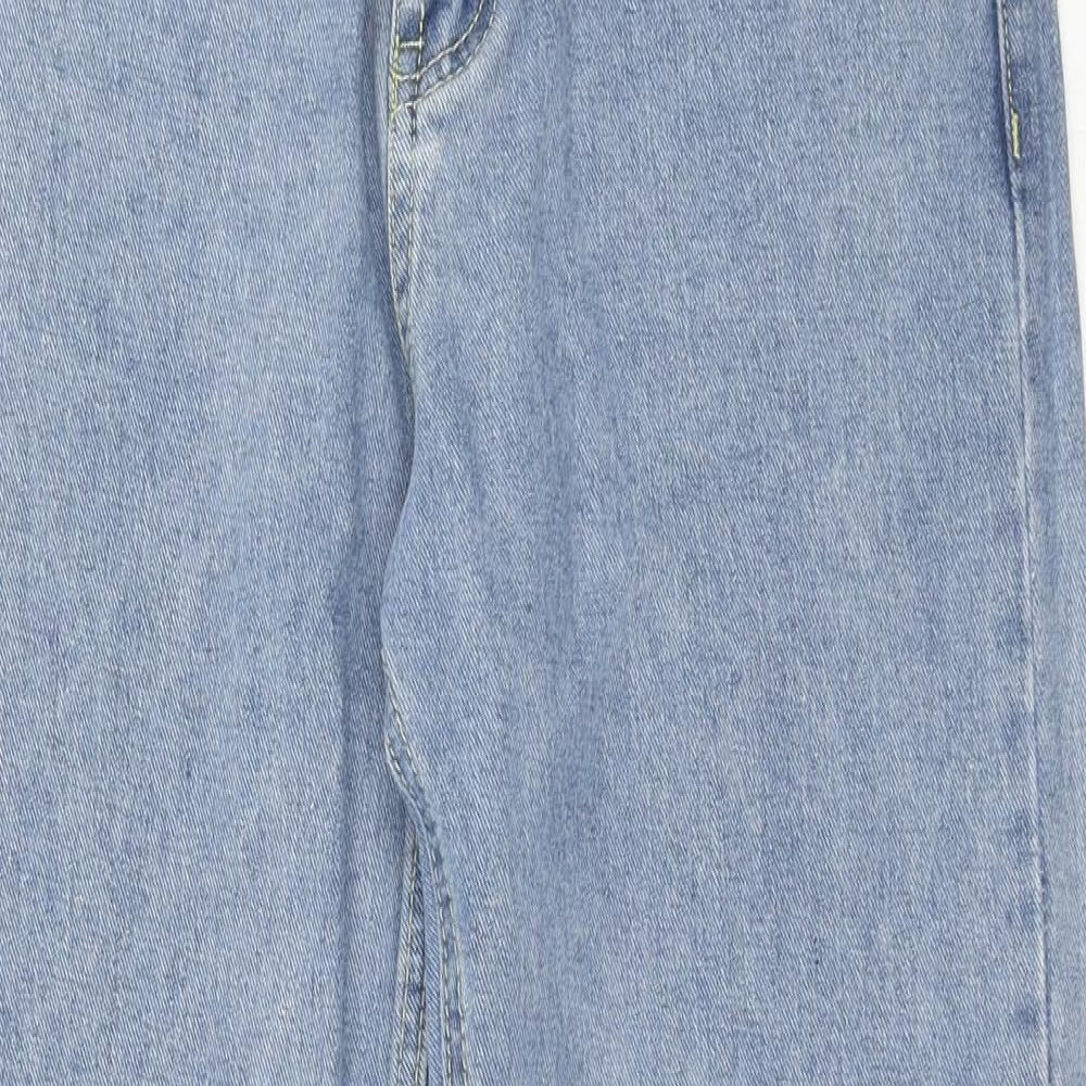 Preworn Womens Blue Cotton Mom Jeans Size 28 in Regular Zip