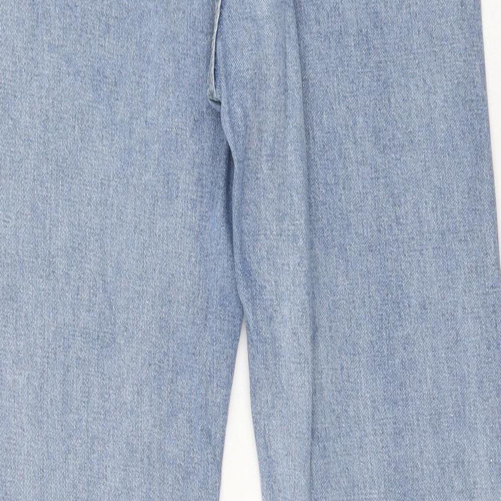 Preworn Womens Blue Cotton Mom Jeans Size 28 in Regular Zip