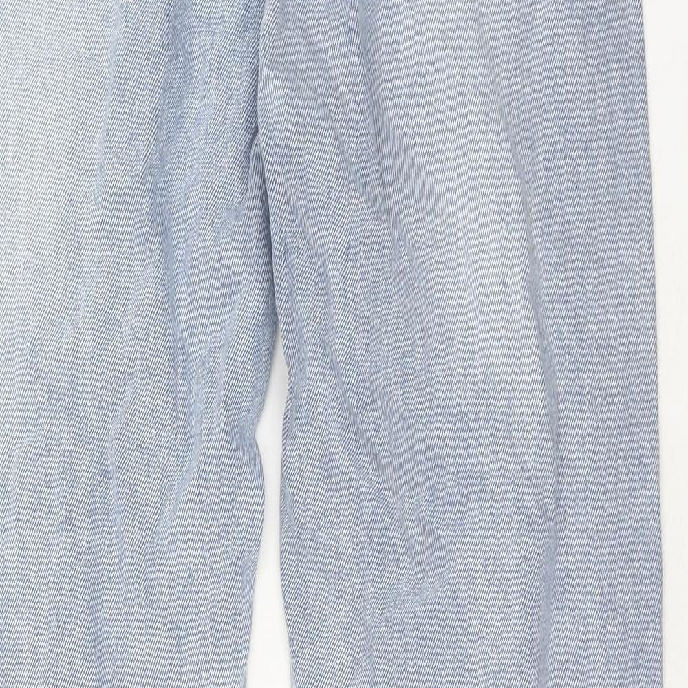SheIn Womens Blue Cotton Mom Jeans Size M Regular Zip