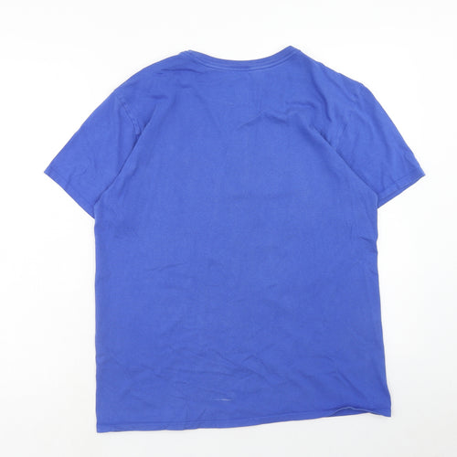 Nike Mens Blue Cotton T-Shirt Size M Round Neck - Just Do It