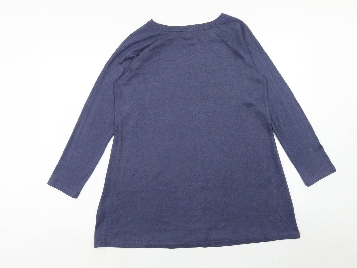 Marks and Spencer Womens Purple Boat Neck Polyester Pullover Jumper Size 14