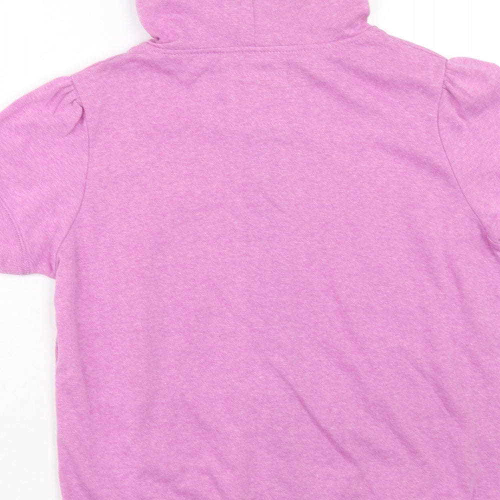 Peacocks Womens Purple Cotton Full Zip Hoodie Size 14 Zip