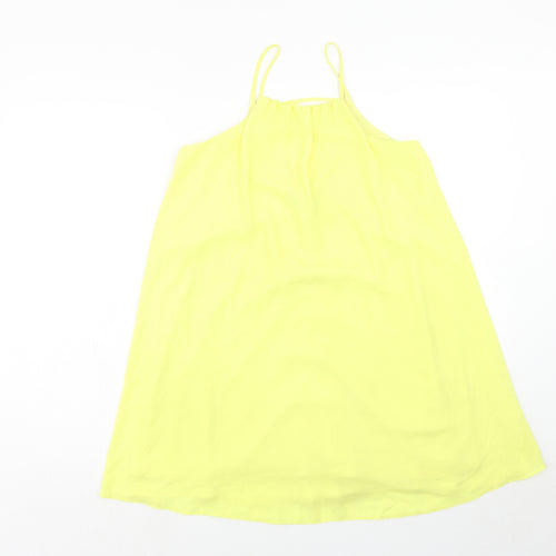 Atmosphere Womens Yellow Polyester Tank Dress Size 8 Square Neck Pullover