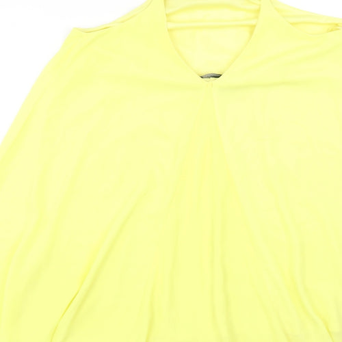 Atmosphere Womens Yellow Polyester Tank Dress Size 8 Square Neck Pullover