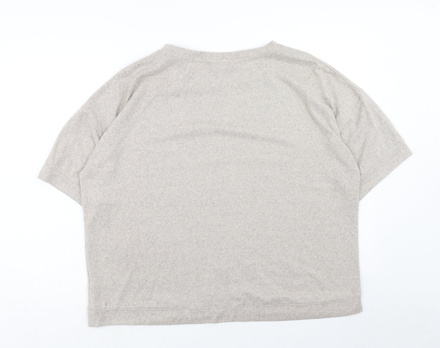 F&F Womens Beige Polyester Basic T-Shirt Size 18 Round Neck