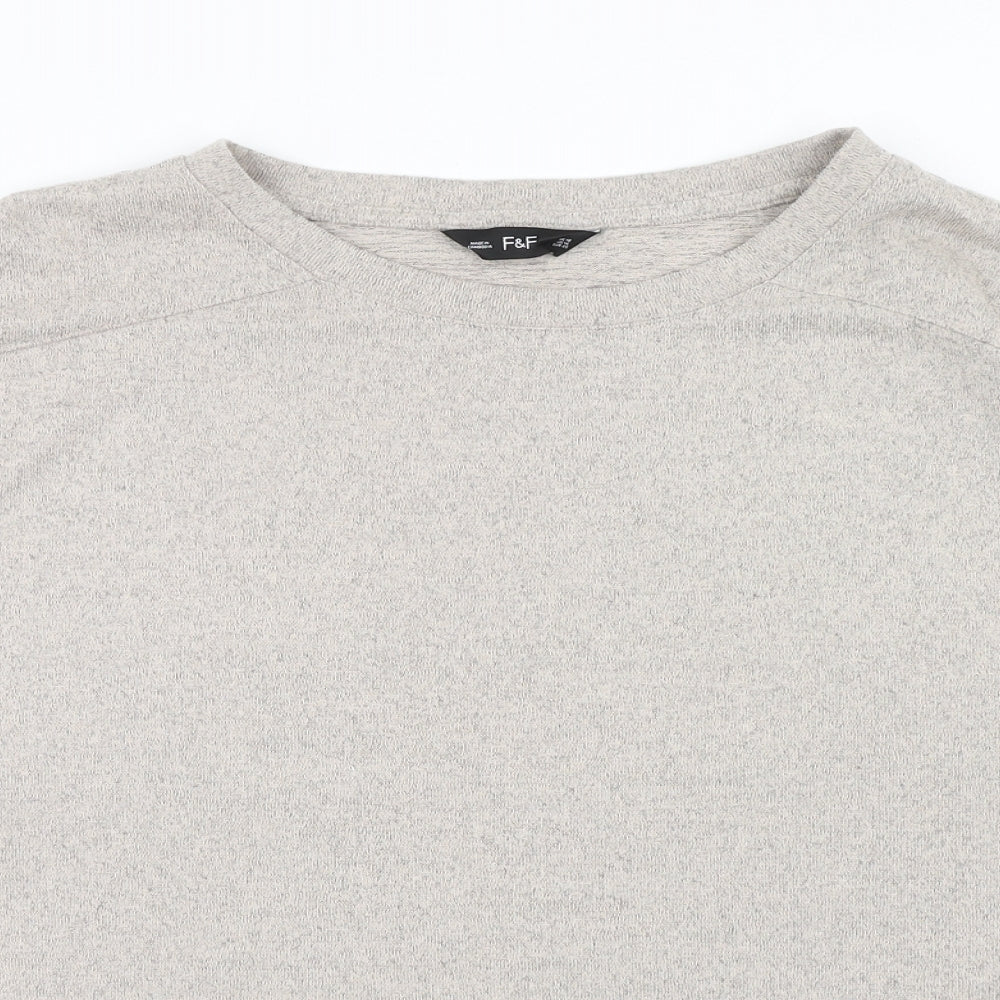 F&F Womens Beige Polyester Basic T-Shirt Size 18 Round Neck