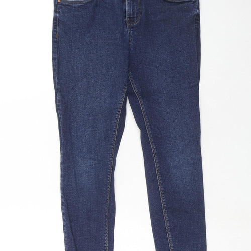 New Look Womens Blue Cotton Skinny Jeans Size 16 Regular Zip