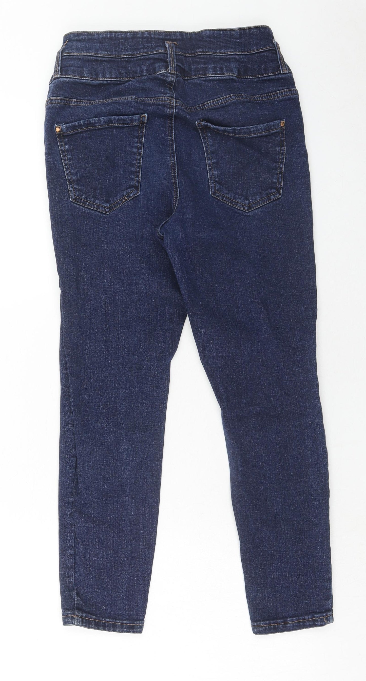 New Look Womens Blue Cotton Skinny Jeans Size 16 Regular Zip