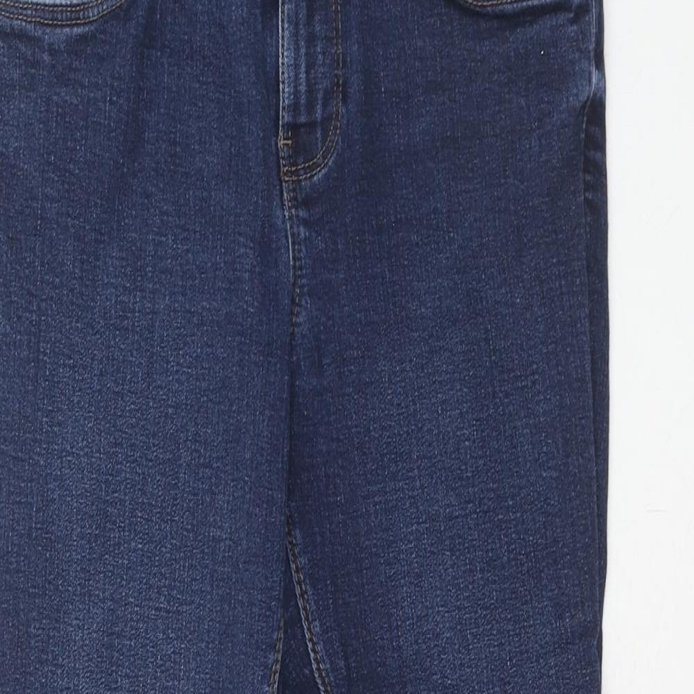 New Look Womens Blue Cotton Skinny Jeans Size 16 Regular Zip