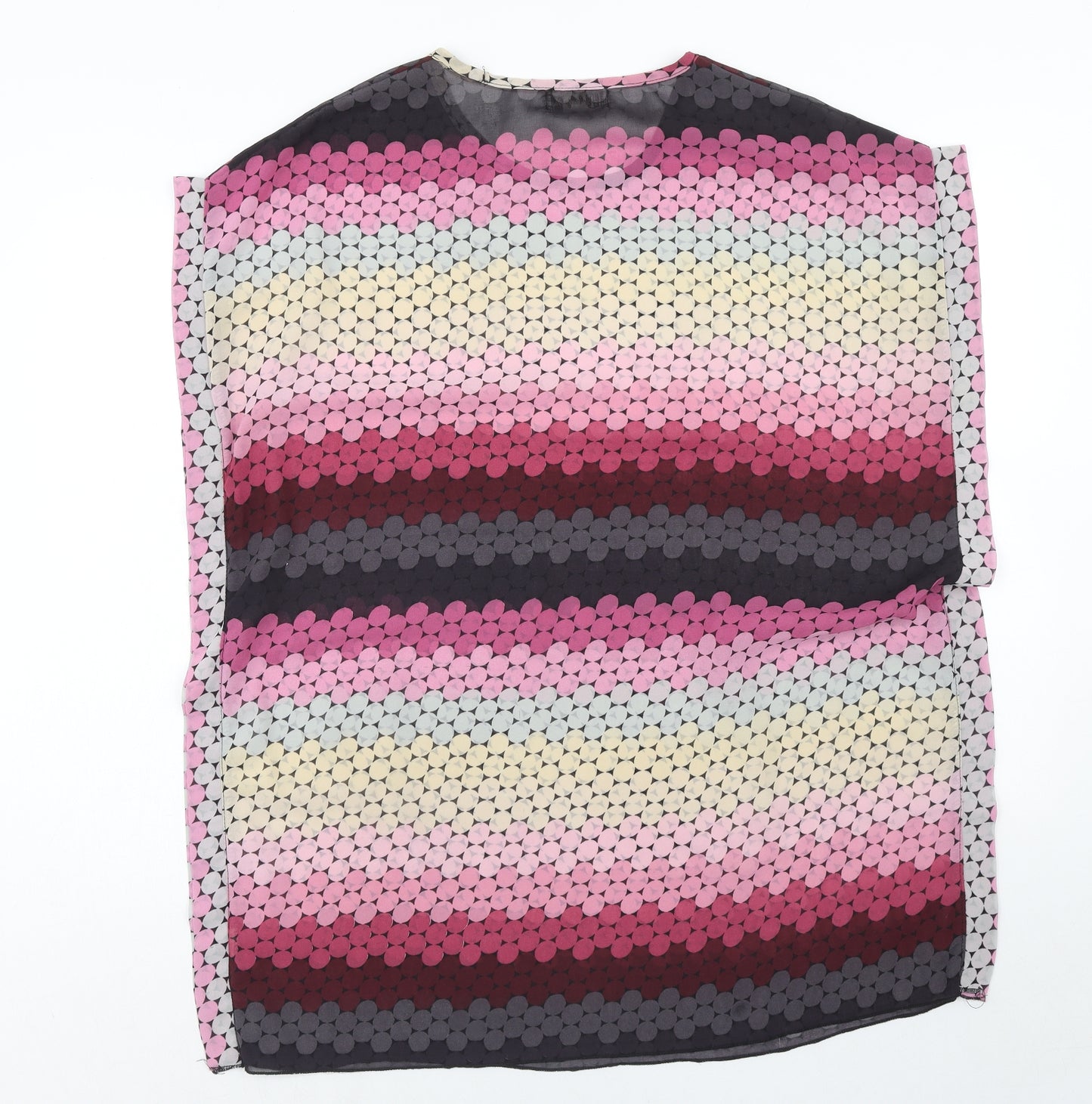 Voulez-Vous Womens Multicoloured Geometric Polyester Basic Blouse Size S Round Neck - Size - S/M