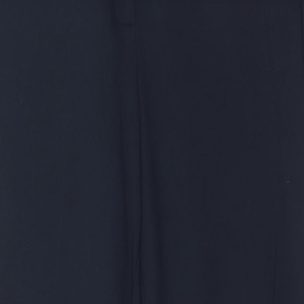 Marks and Spencer Womens Blue Viscose Trousers Size 16 Regular Hook & Eye