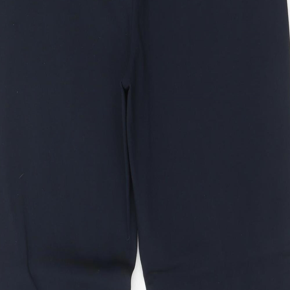 Marks and Spencer Womens Blue Viscose Trousers Size 16 Regular Hook & Eye