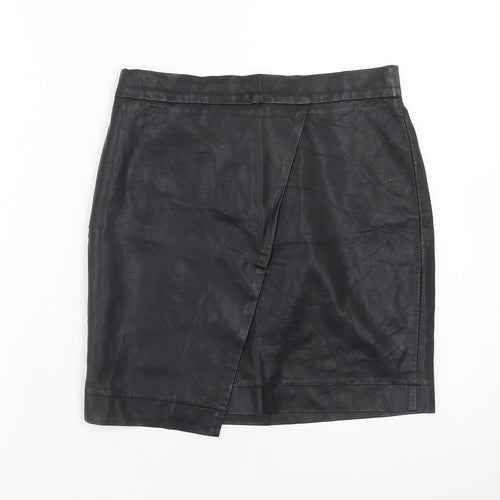 F&F Womens Black Polyurethane Straight & Pencil Skirt Size 6