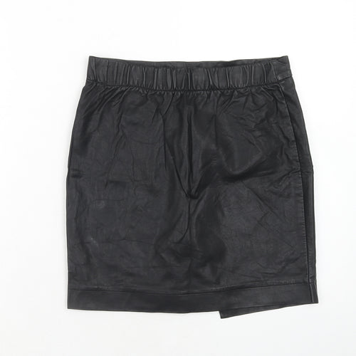 F&F Womens Black Polyurethane Straight & Pencil Skirt Size 6