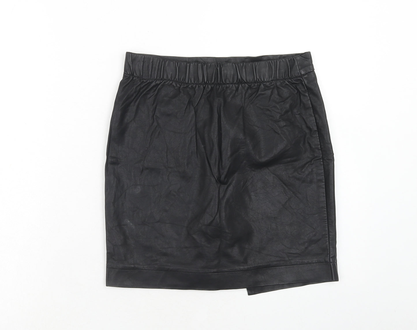 F&F Womens Black Polyurethane Straight & Pencil Skirt Size 6