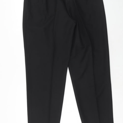 Daxon Womens Black Polyester Trousers Size 18 Regular Zip