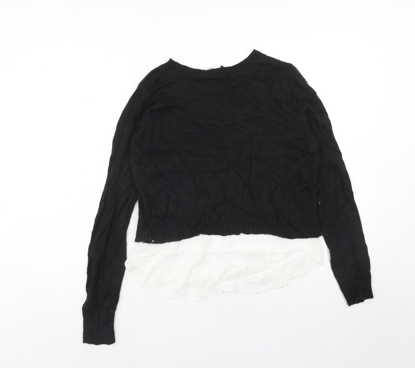 H&M Womens Black Round Neck Acrylic Pullover Jumper Size S - Shirt Insert