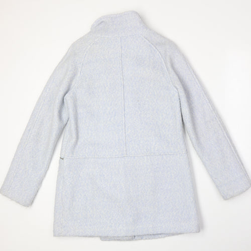 Preworn Womens Blue Overcoat Coat Size 10 Snap