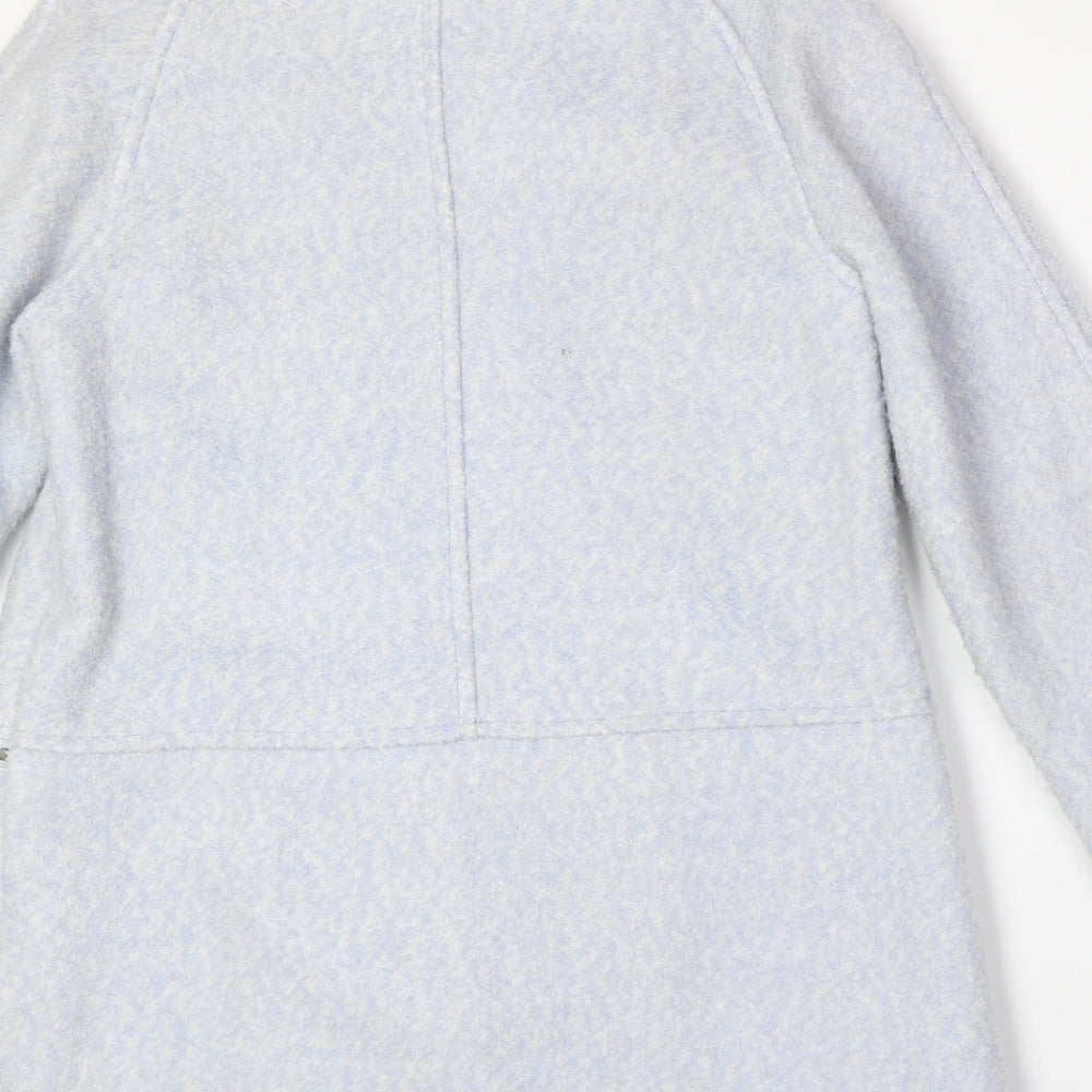Preworn Womens Blue Overcoat Coat Size 10 Snap