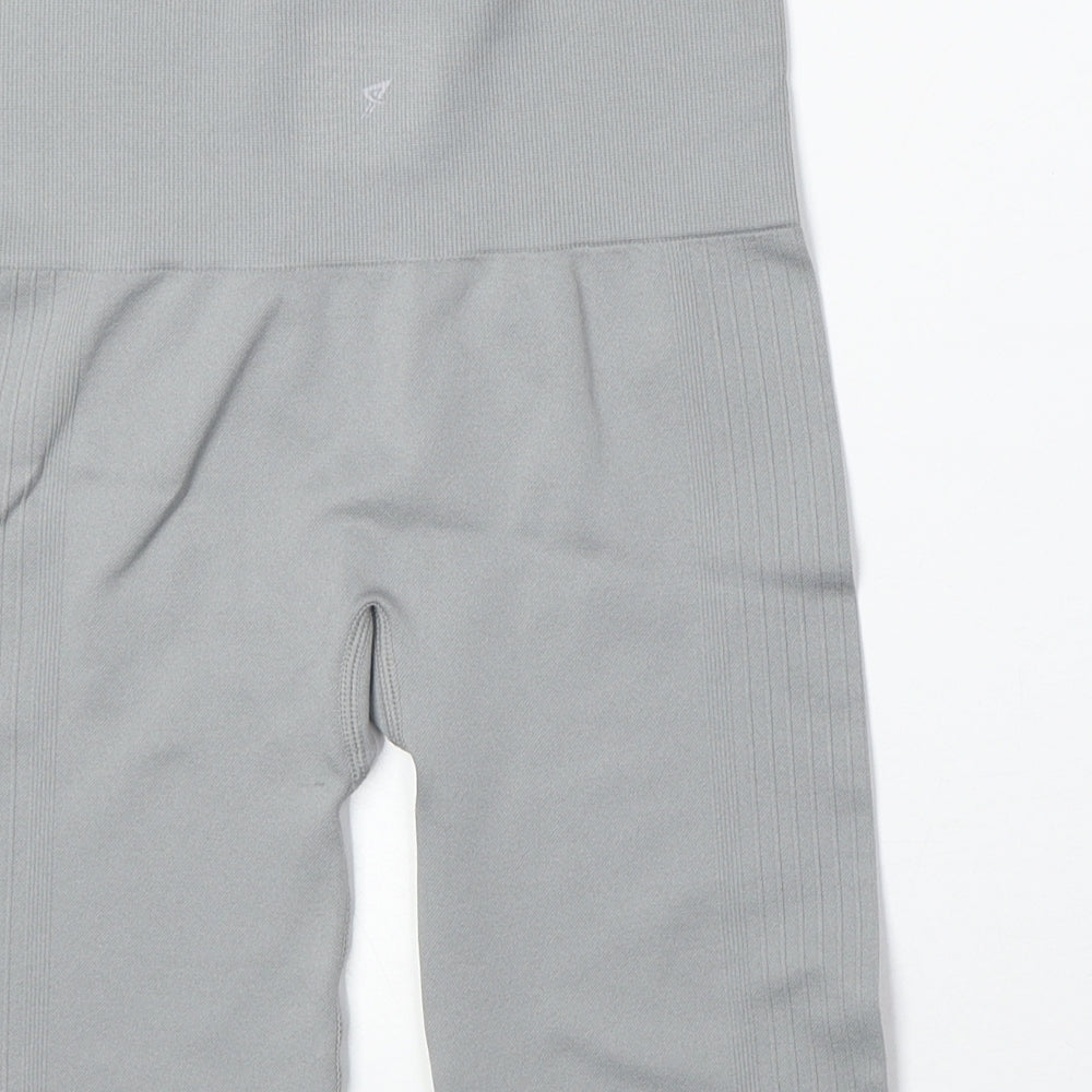 Primark Womens Grey Polyester Compression Shorts Size 2XS Regular Pull On