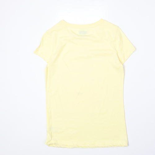 F&F Womens Yellow 100% Cotton Basic T-Shirt Size 6 Boat Neck - Peppa Pig