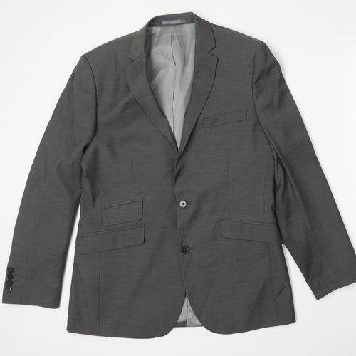 F&F Mens Grey Polyester Jacket Suit Jacket Size 40 Regular