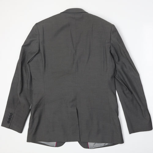 F&F Mens Grey Polyester Jacket Suit Jacket Size 40 Regular