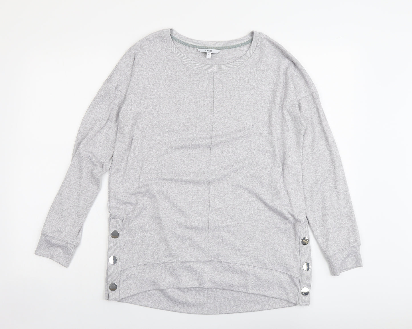 NEXT Womens Grey Boat Neck Polyester Pullover Jumper Size 12
